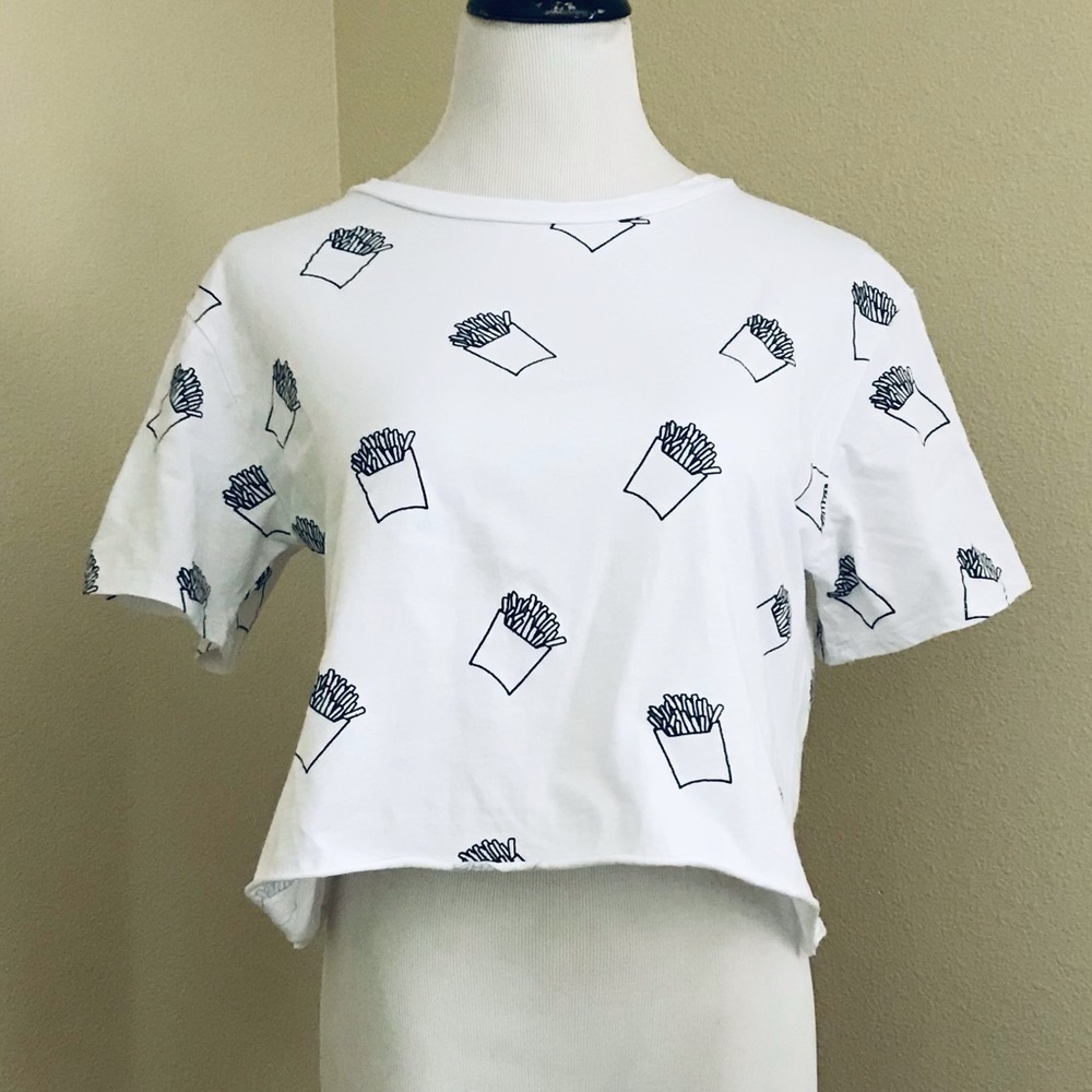 French Pastry French Fry Crop Short Sleeve T Shirt